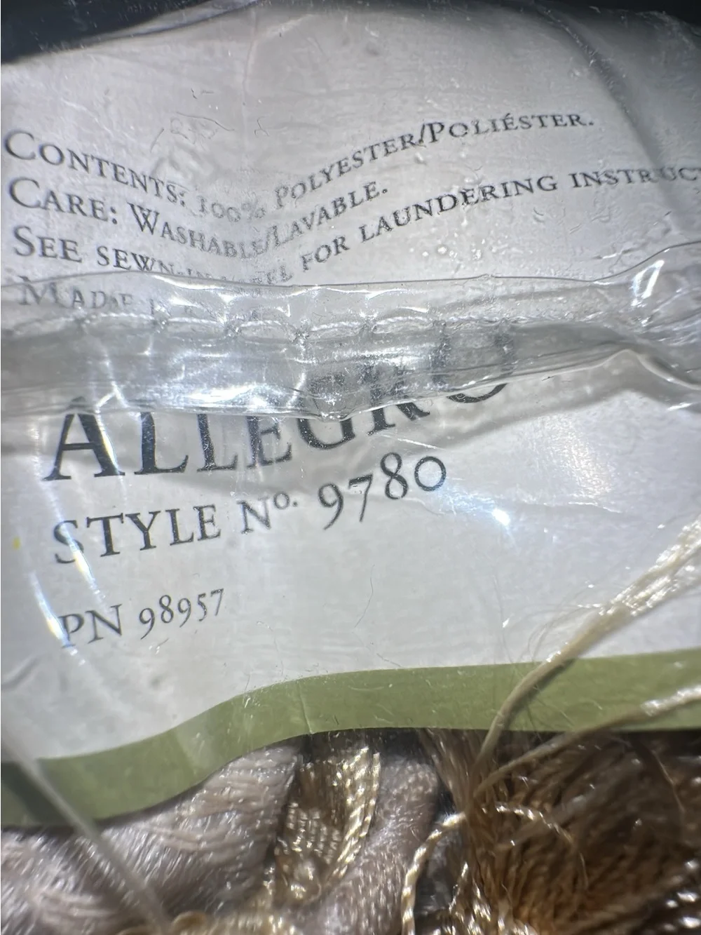 Brand New Tailored Shower Curtain Allegro Elegant Gold Tassles
